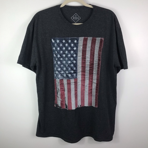 Well Worn Other - Well Worn gray American flag short sleeve tee